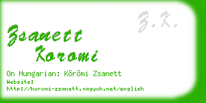 zsanett koromi business card