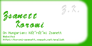 zsanett koromi business card